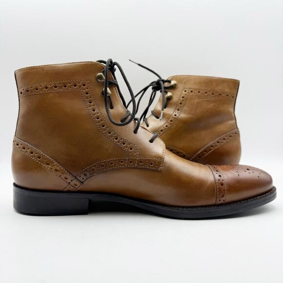 Johnston & Murphy Mens Tyndall Cap Toe Boot US 9.5 M Brown Leather EUC - Picture 2 of 10